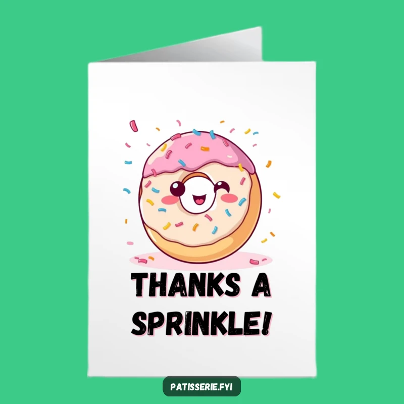 Free Printable Thank You Donut Confetti Card: Funny Downloadable Appreciation Gift