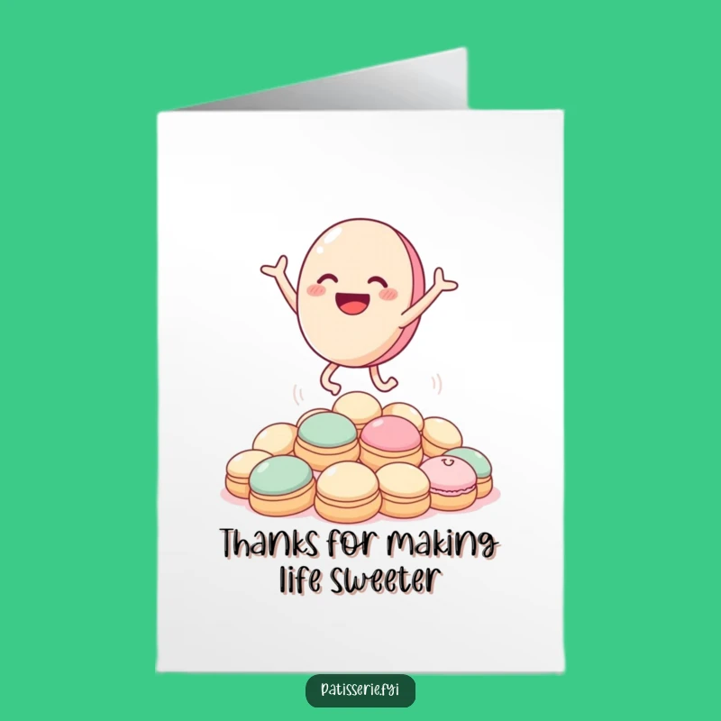 Free Printable Thank You Card: Grateful Macaron's Sweet Gesture, Funny Gift