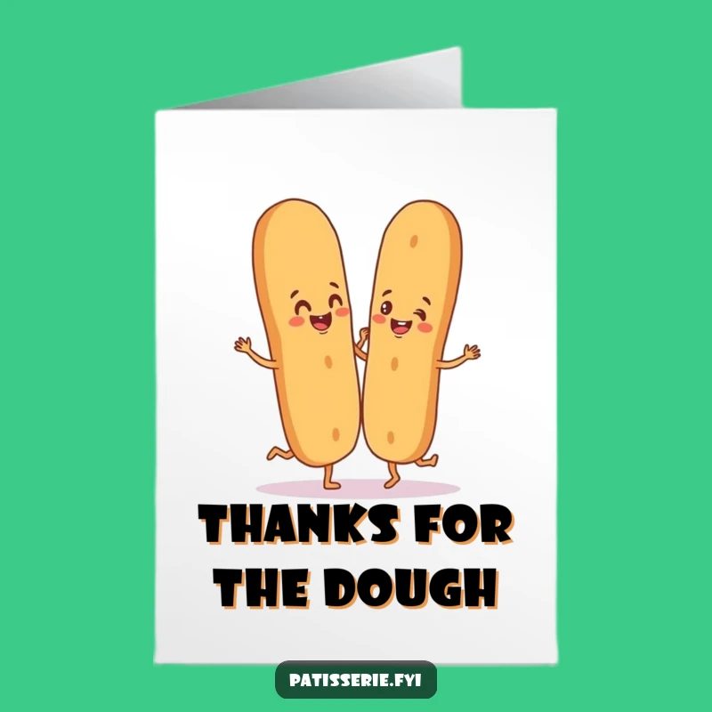Thank You Free Printable Card: Funny Baguette Dance, Downloadable Grateful Greeting