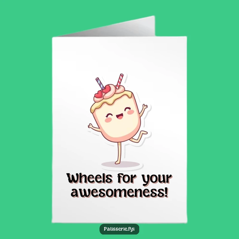 Free Printable Thank You Card: Whimsical Cake Pop Cartwheel for Expressing Gratitude