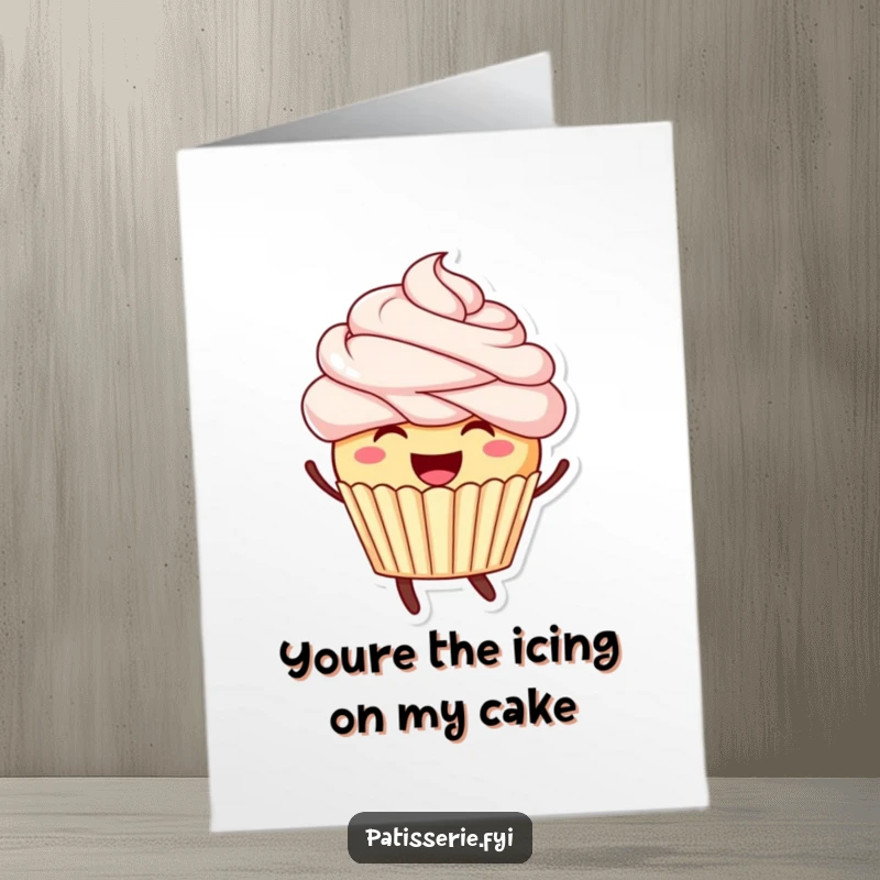 Funny Free Printable Thank You Card: A happy cupcake with frosting hair leaping with joy to say thank you.