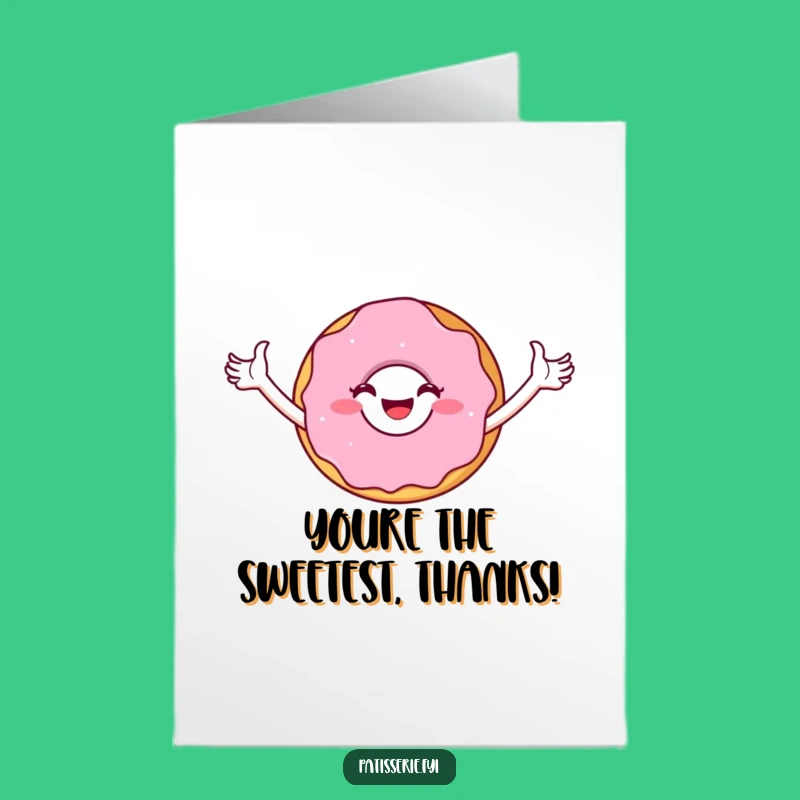 Free Printable Thank You Card: Joyful Donut's Triumphant Thanks for Your Kindness