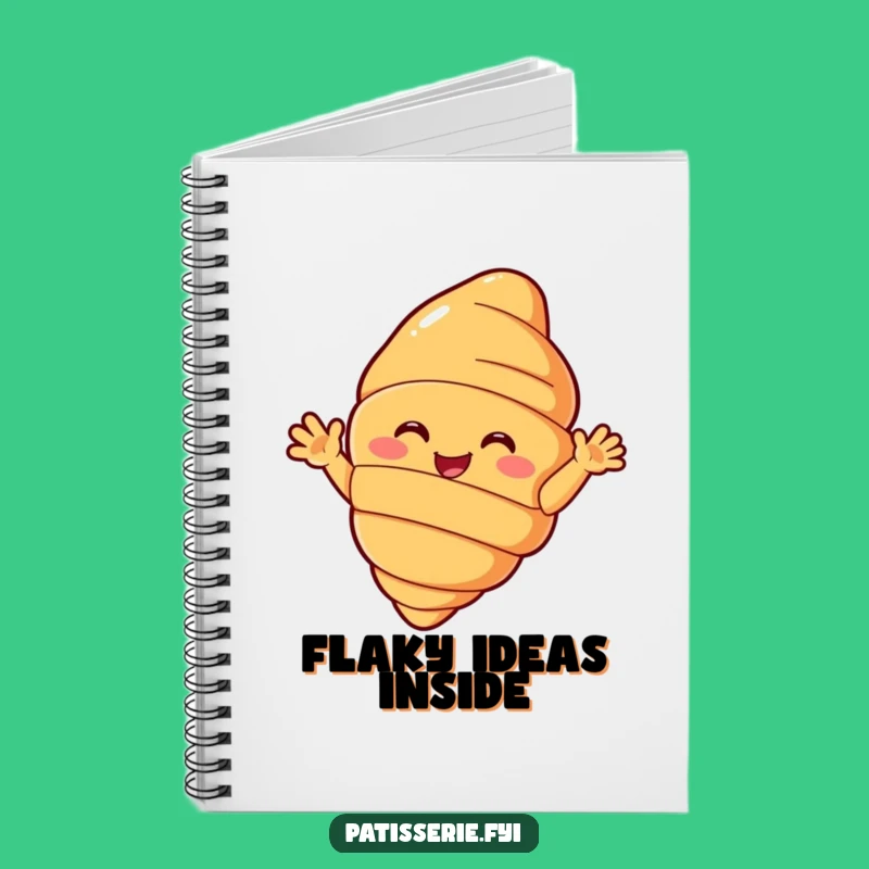 Funny Croissant Notebook - Waving Pastry, Perfect Journal for Funny Gift Ideas