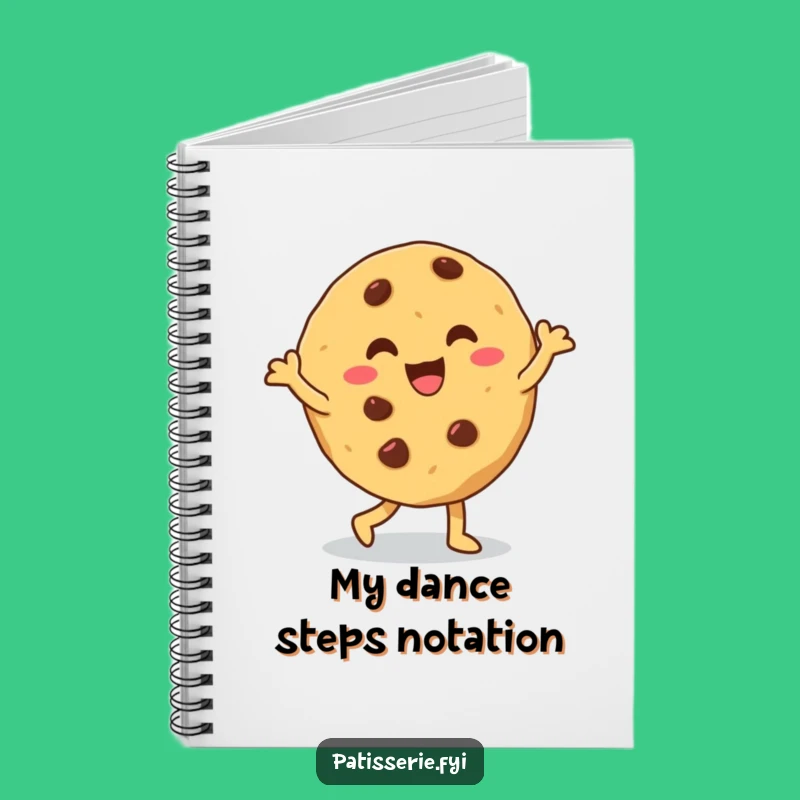Capture your thoughts and doodles with this notebook featuring a cookie doing a silly dance. Perfect for notes, lists, and creative fun.