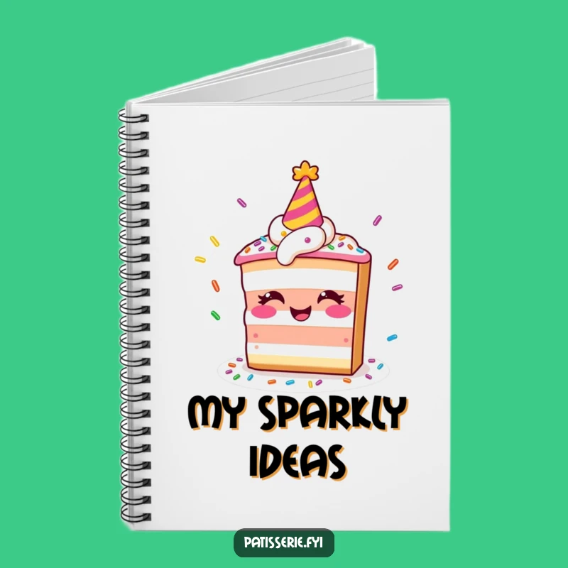 Funny Smiling Cake Notebook, Juggling Sprinkles Journal