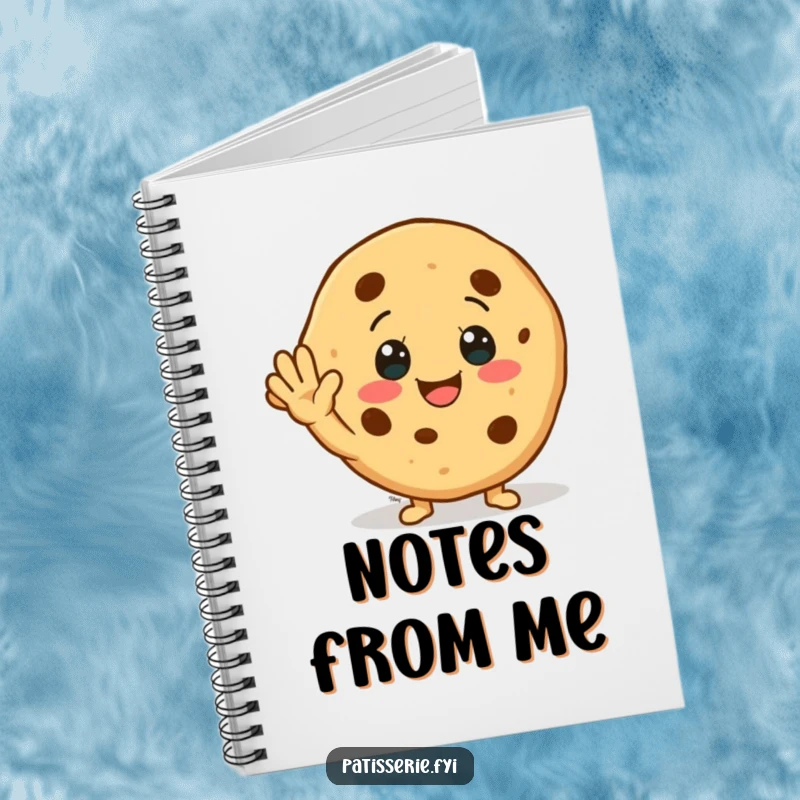 Funny Notebook: A smiling cookie character waving enthusiastically, perfect for jotting down friendly notes and happy thoughts.