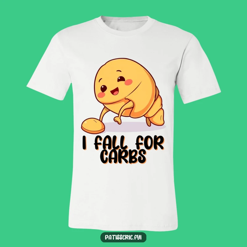 Funny Croissant Tripping T-Shirt: Smiling Pastry Fall Tee, Unique Foodie Gift