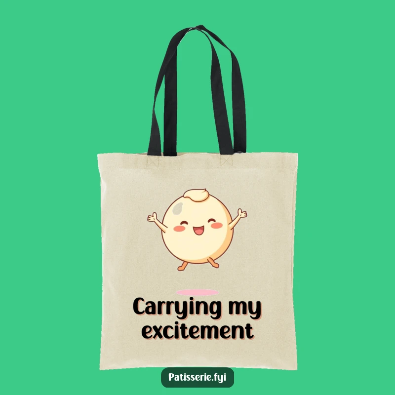 Funny Pastry Leap Tote Bag: Joyful Round Character for a Chic Gift