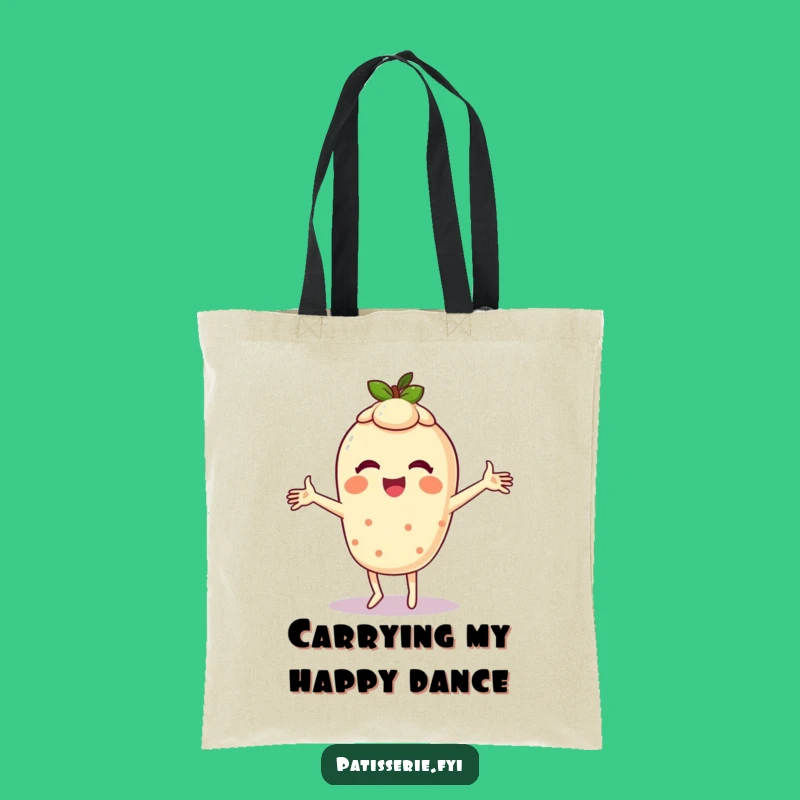 Funny Tart Tote Bag: Giggling Dance, Silly Pastry Bag, Carry Your Fun
