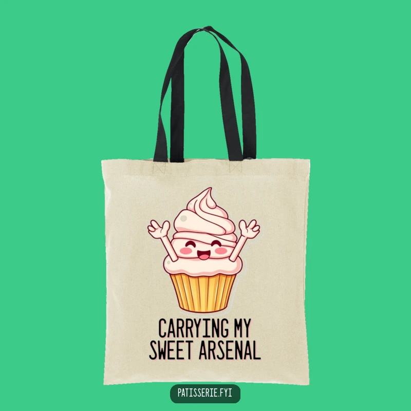 Add a sprinkle of joy to your errands with this funny cupcake tote bag! Its dramatic frosting fling design makes everyday carrying a delight.