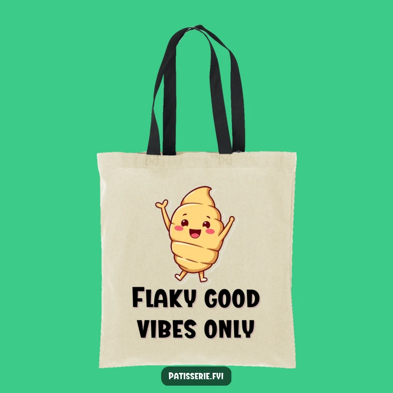 Funny Croissant Tote Bag: Smiling & Jumping, Carry Your Joyful Pastry