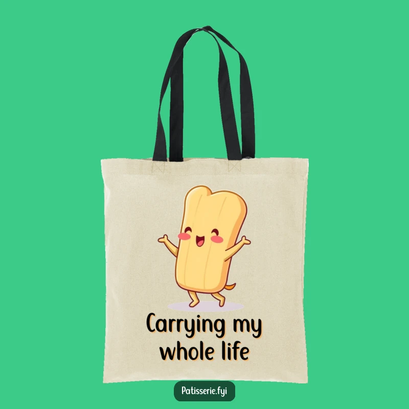 Funny Baguette Tote Bag: Jig Character, Cheerful Dance - Carry Your Groove