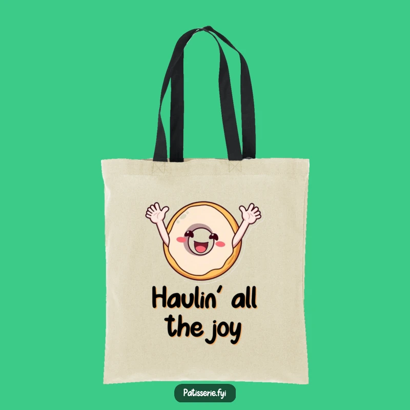 Funny Donut Cheer Tote Bag: Enthusiastic Character for a Stylish Gift