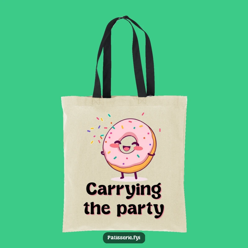 Funny Donut Eco Tote Bag: Carry Fun with a Giggling Sprinkle Shower Gift